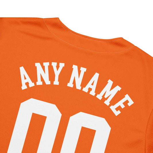 Custom Neon Orange Baseball Jersey, White Letters