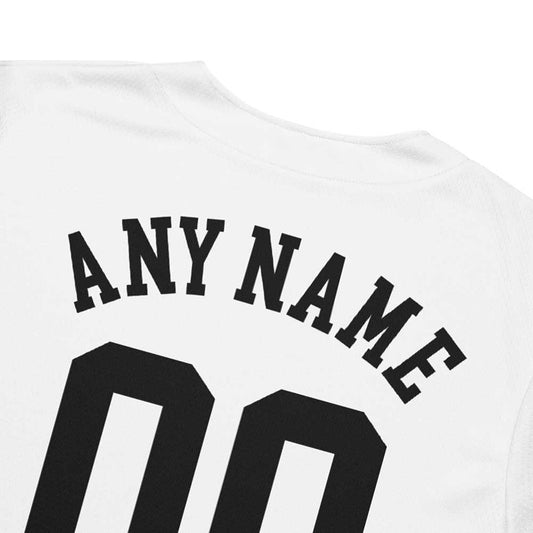 Custom Plain White Baseball Jersey, Black Letters