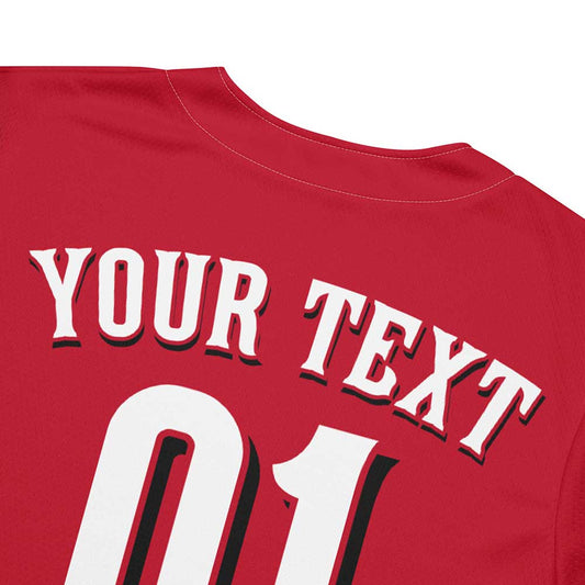 Custom Cincinnati Red Baseball Jersey, White Letters