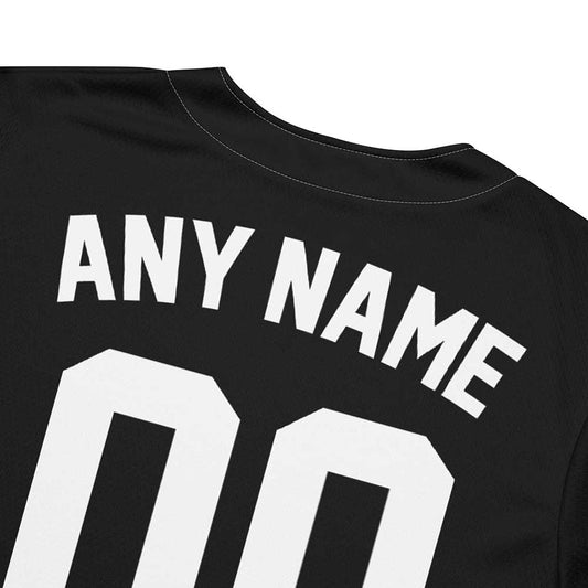 Custom Plain Black Baseball Jersey, White Letters