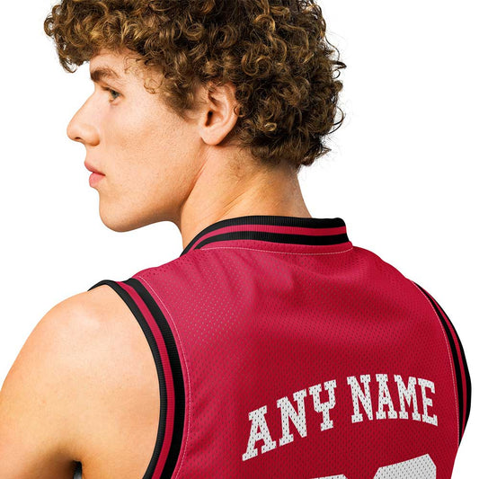 Custom Houston Red Premium Basketball Jersey, White Letters