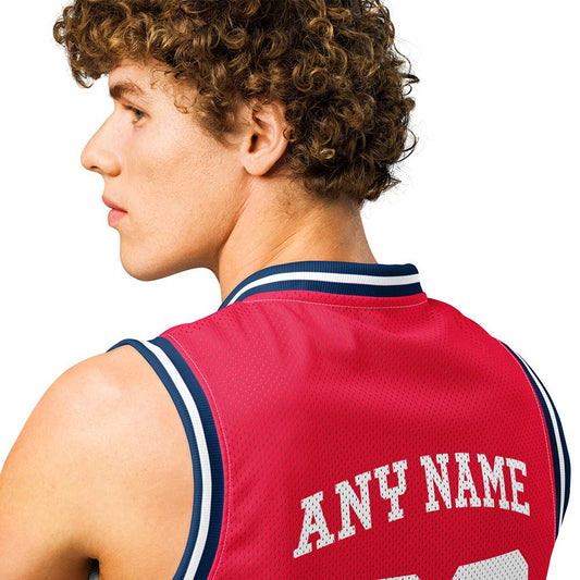 Custom Philly Red Premium Basketball Jersey, White Letters
