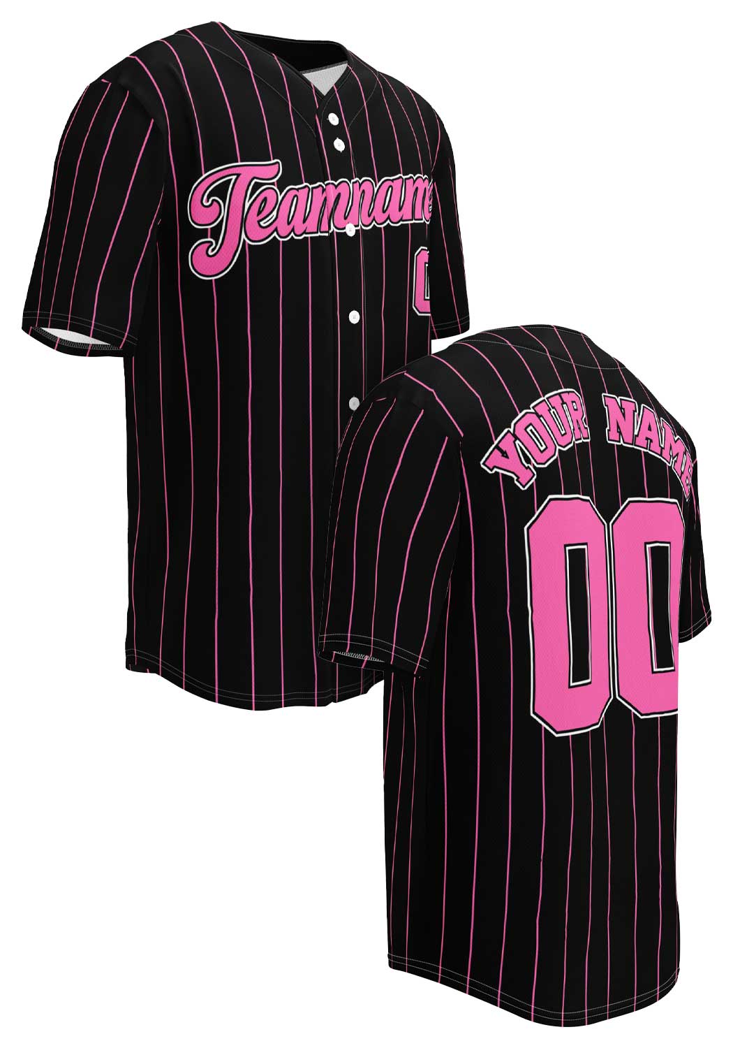 Black and Hot Pink Baseball Jersey