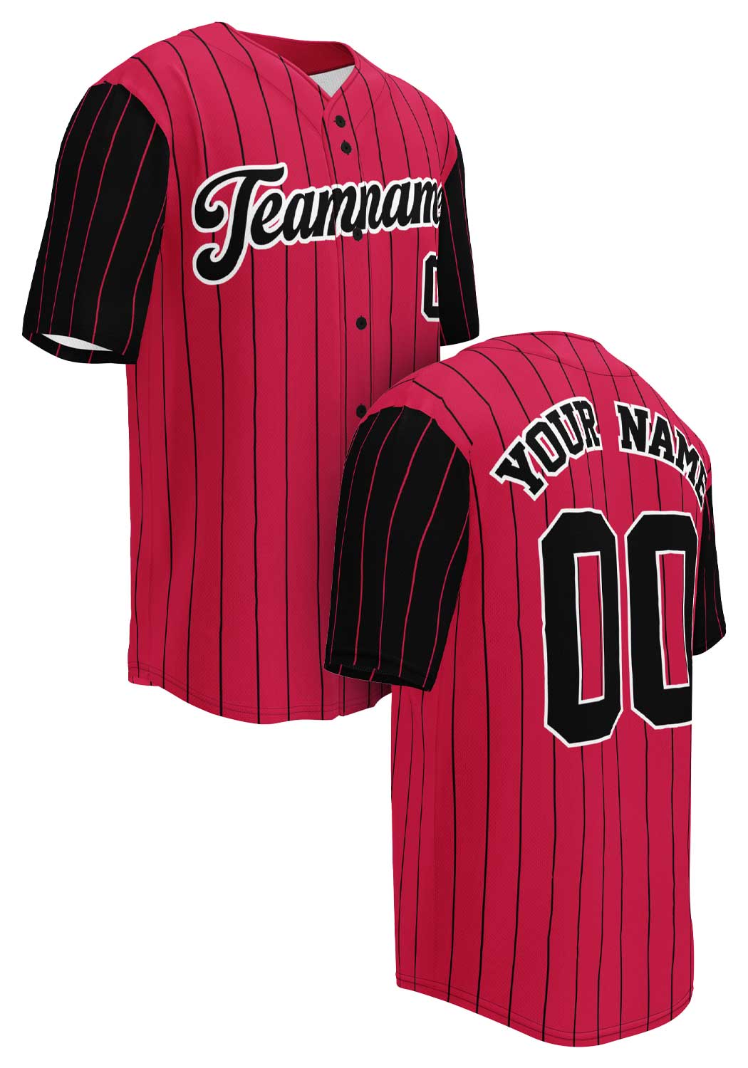 Chicago Red and Black Baseball Jersey