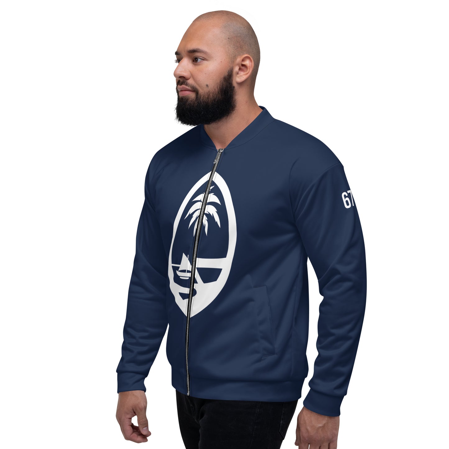 Guahan Guam Seal 671 Bomber Jacket Dark Navy (Unisex)