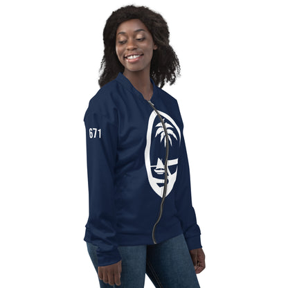 Guahan Guam Seal 671 Bomber Jacket Dark Navy (Unisex)