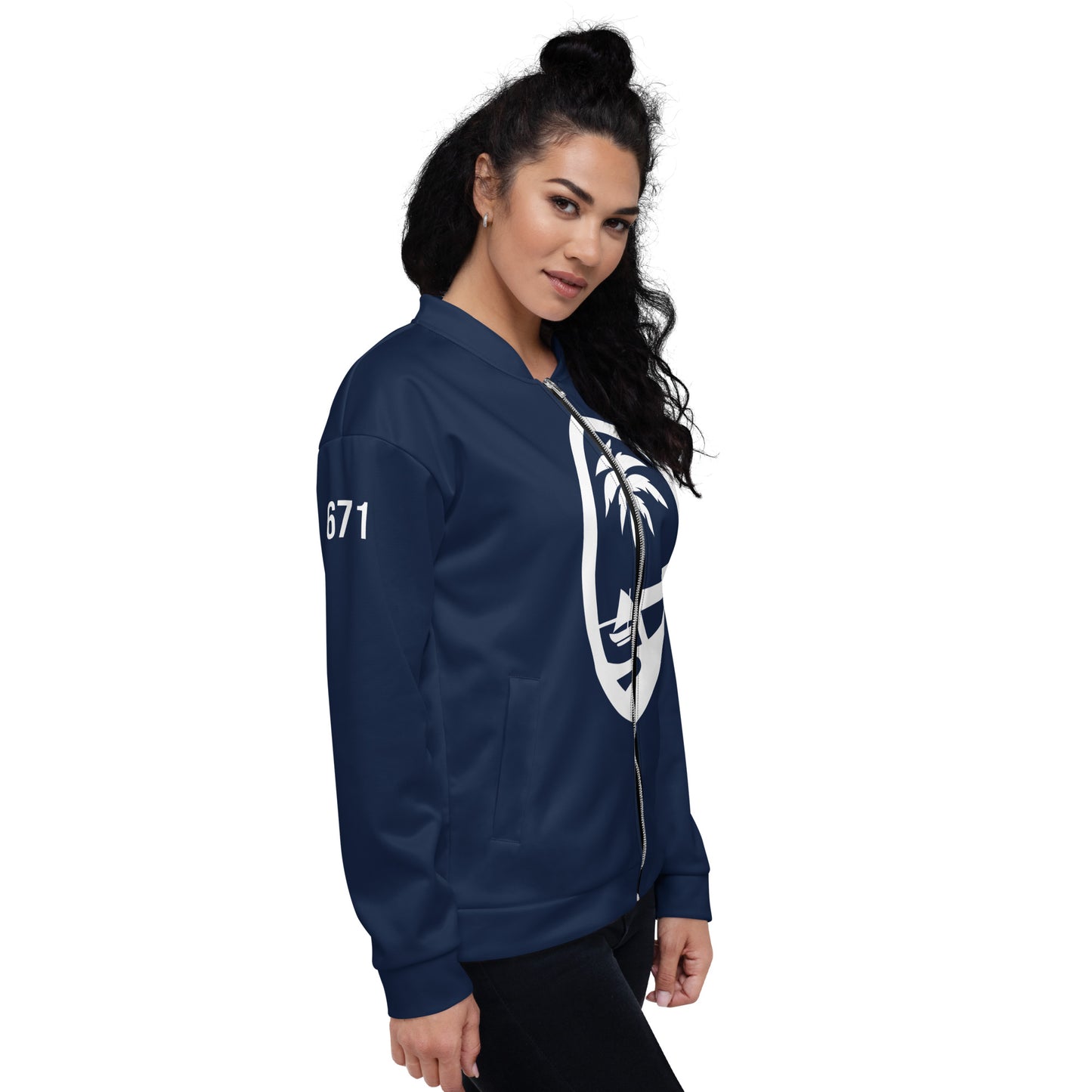 Guahan Guam Seal 671 Bomber Jacket Dark Navy (Unisex)