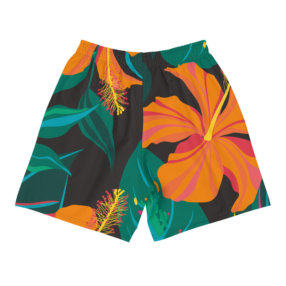 Guam Hibiscus All Over Print Athletic Long Shorts