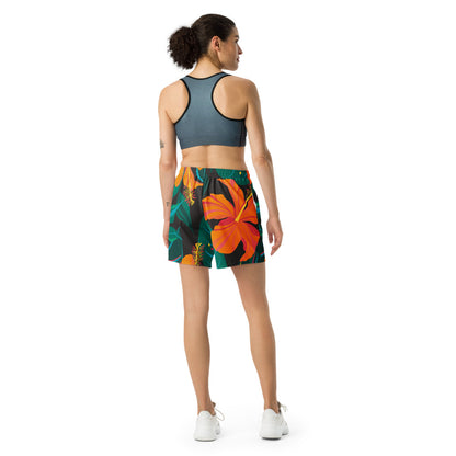 Guam Hibiscus All Over Print Athletic Long Shorts