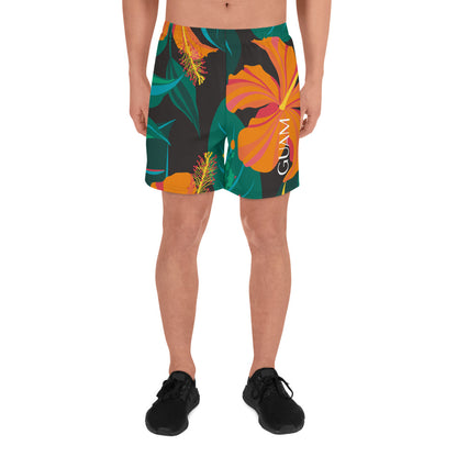 Guam Hibiscus All Over Print Athletic Long Shorts