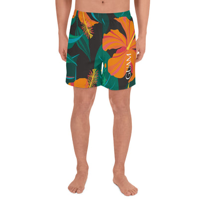 Guam Hibiscus All Over Print Athletic Long Shorts