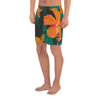 Guam Hibiscus All Over Print Athletic Long Shorts