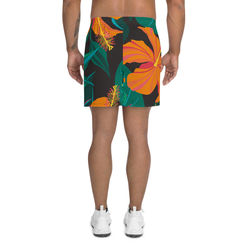 Guam Hibiscus All Over Print Athletic Long Shorts