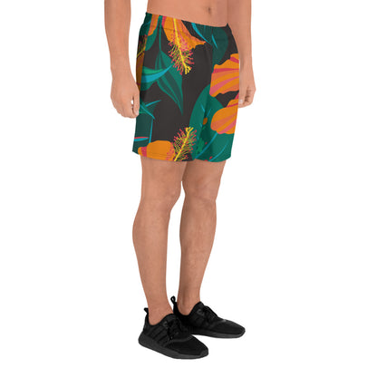 Guam Hibiscus All Over Print Athletic Long Shorts