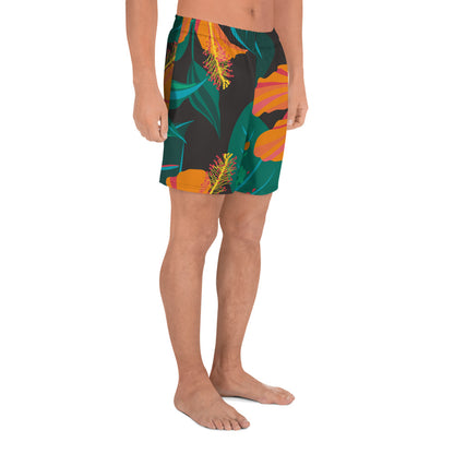 Guam Hibiscus All Over Print Athletic Long Shorts