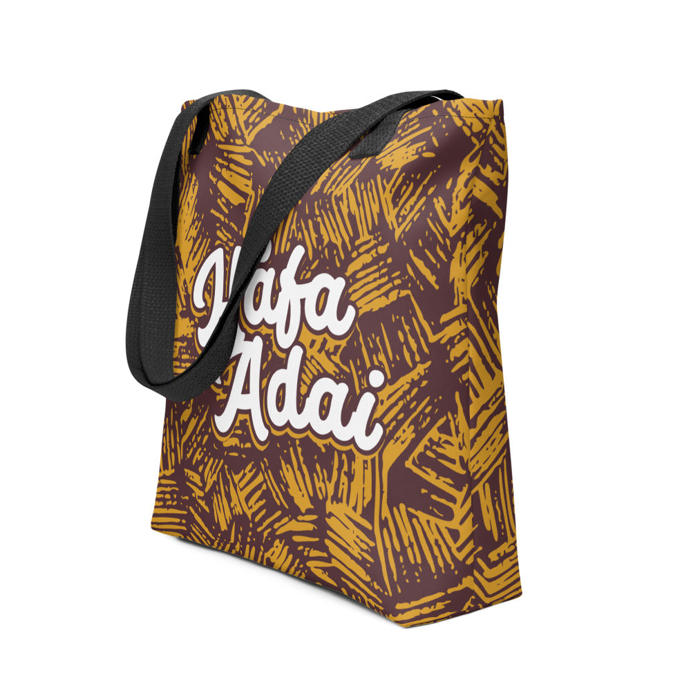 Hafa Adai Brown All Over Print Tote Bag (15"x15")