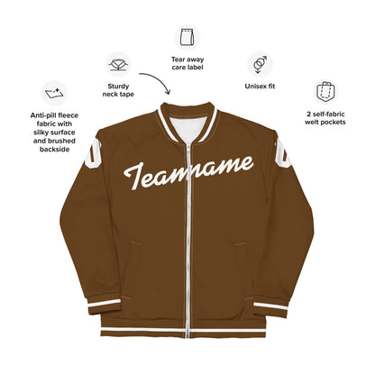 Brown/White Bomber Jacket