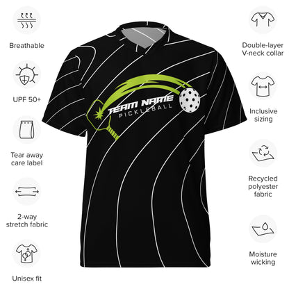 Black and White Abstract Pickleball Jersey