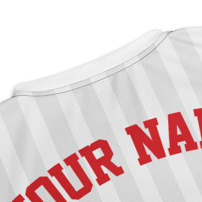 White and Grey Striped Pickleball Jersey