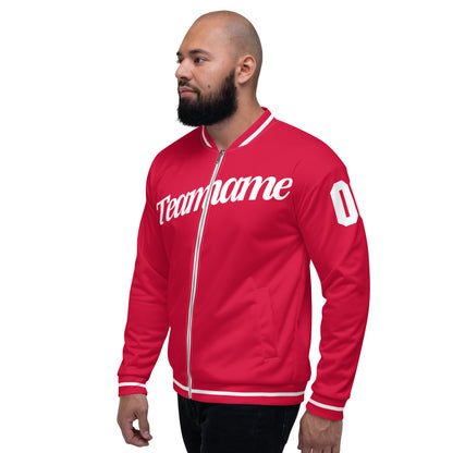 Crimson/White Bomber Jacket