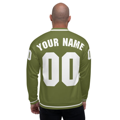 Olive Green/White Bomber Jacket