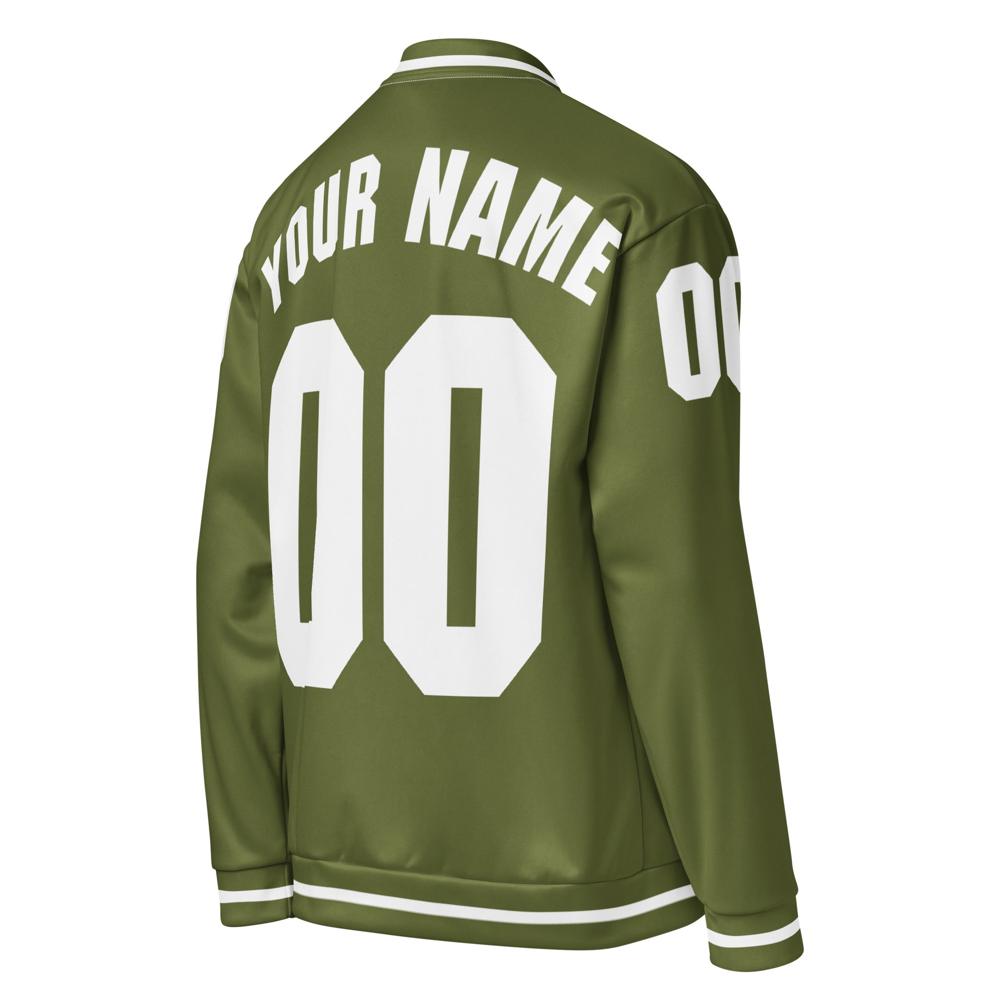 Olive Green/White Bomber Jacket