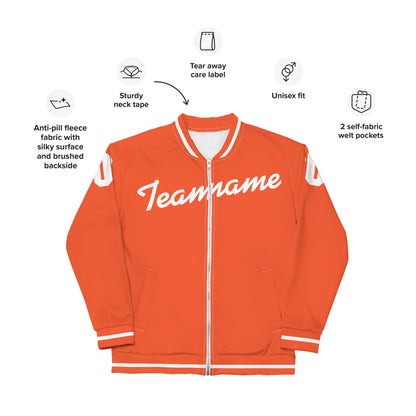 Outrageous Orange/White Bomber Jacket