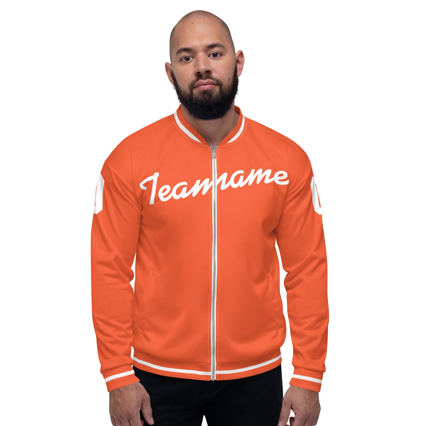 Outrageous Orange/White Bomber Jacket