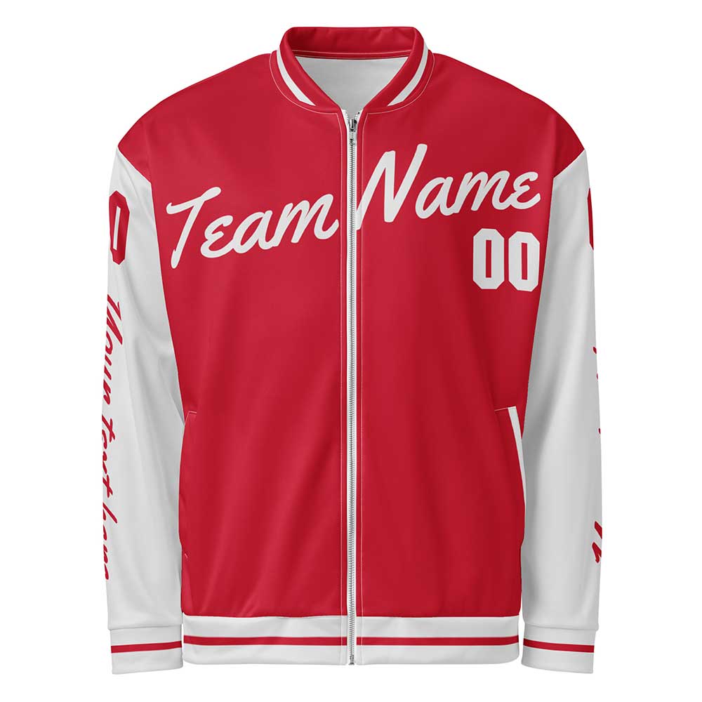 Custom Red/Whisper Bomber Jacket