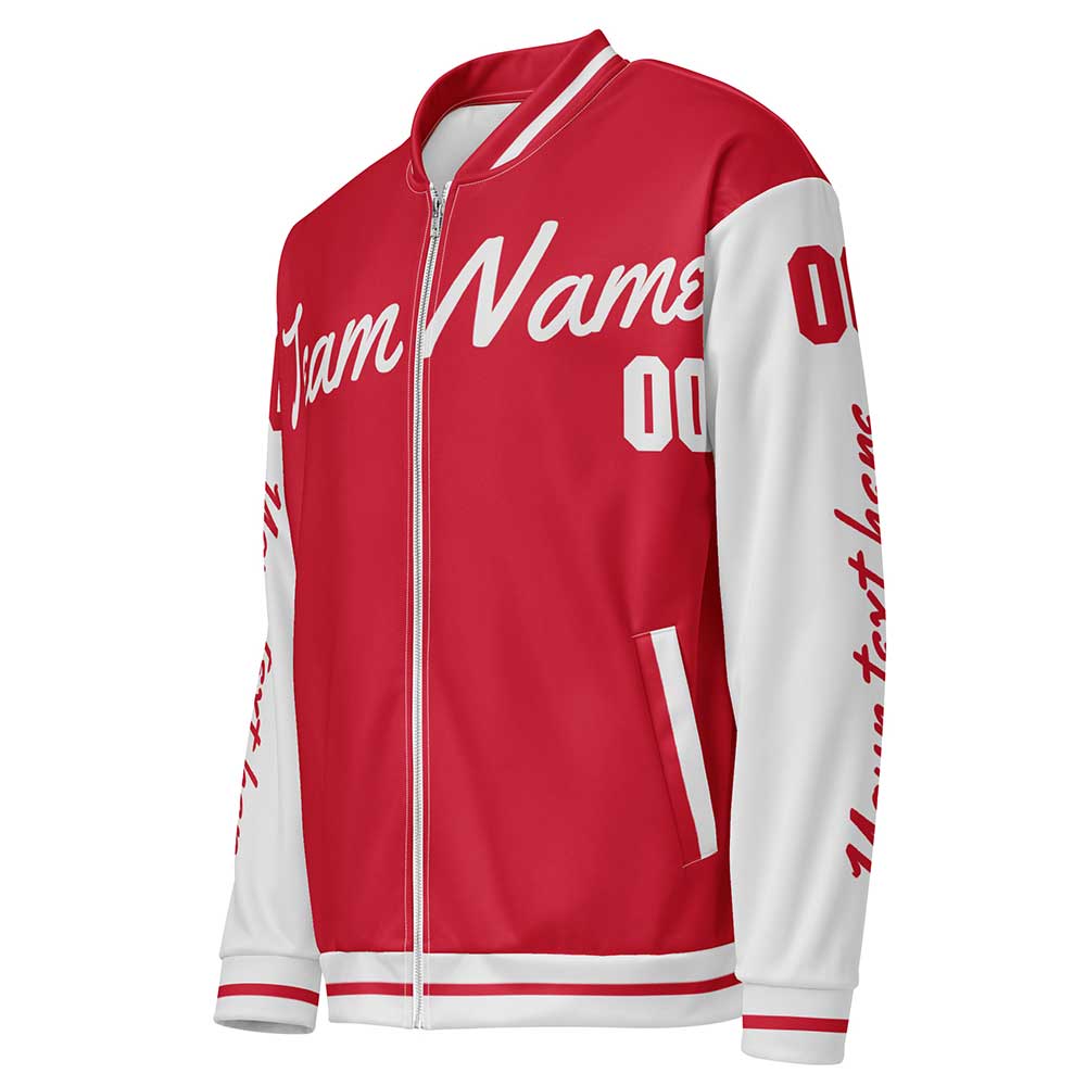 Custom Red/Whisper Bomber Jacket