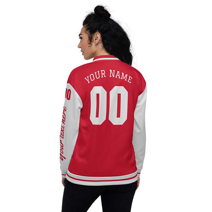 Custom Red/Whisper Bomber Jacket