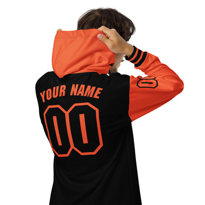 Outrageous Orange/Black Jersey Hoodie