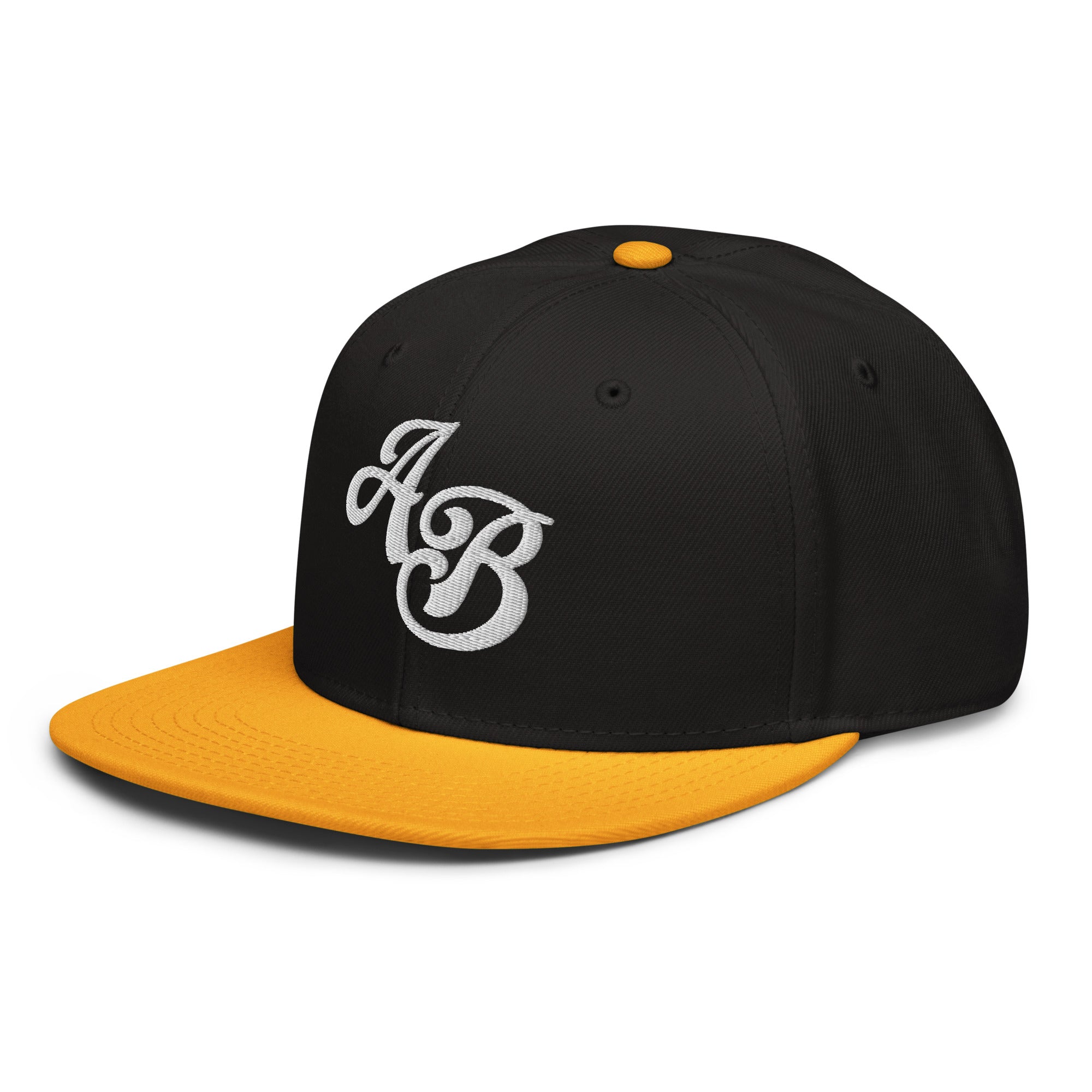 Custom Gold/Black Snapback Hat with Your Initials (Launch)