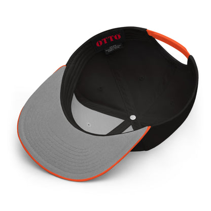 Custom Black/Orange Snapback Hat with Your Initials (Launch)